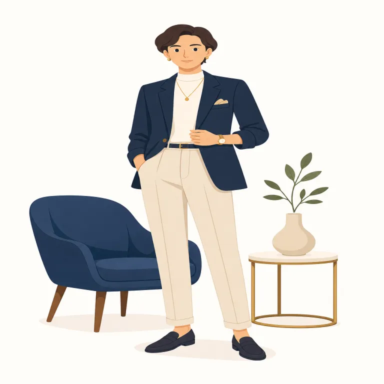 sophisticated（洗練された・形容詞）の覚え方イラスト — ここでの sophisticated は、機械や技術が「高度な」という意味ではなく、人や趣味、服装、店、文章などが都会的で上品に磨かれているという意味です