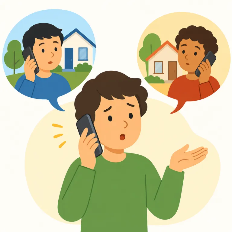 sorry, wrong number（番号違います・イディオム）の覚え方イラスト — 電話の場面とセットで、3語を一塊の定番表現として覚えるのが近道です