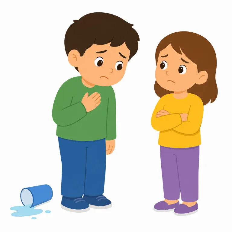 sorry（ごめんなさい・形容詞）の覚え方イラスト — sorry は「ごめんなさい」と謝るときの基本表現として、まず I'm sorry の形で覚えると使いやすいです