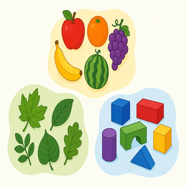 sort（種類・名詞）の覚え方イラスト — sort は「ごちゃごちゃのものを、ある基準で分け直す」動きで覚えると残りやすい語です