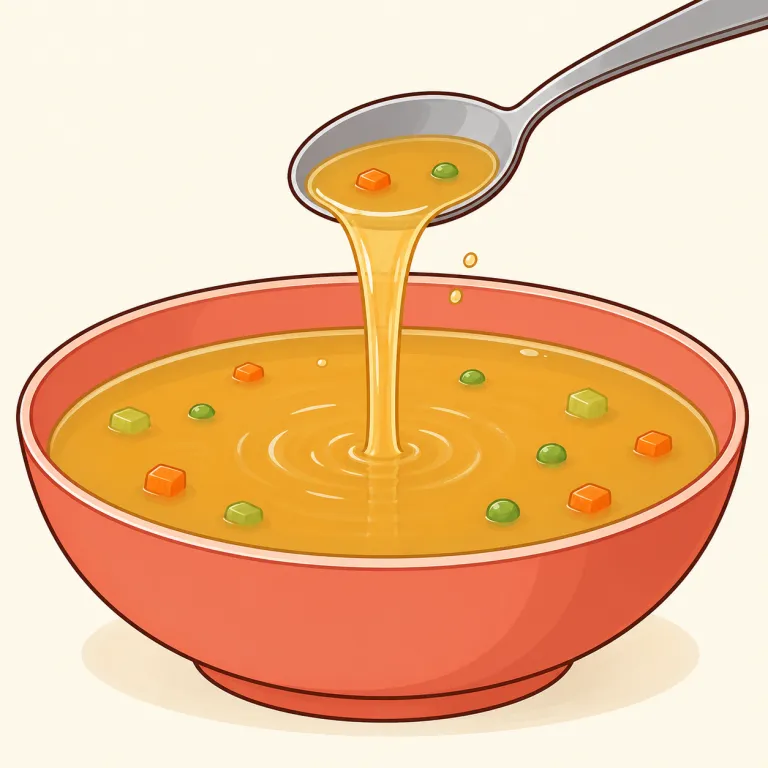 soupy（汁っぽい・形容詞）の覚え方イラスト — soup を知っていればかなり覚えやすい語