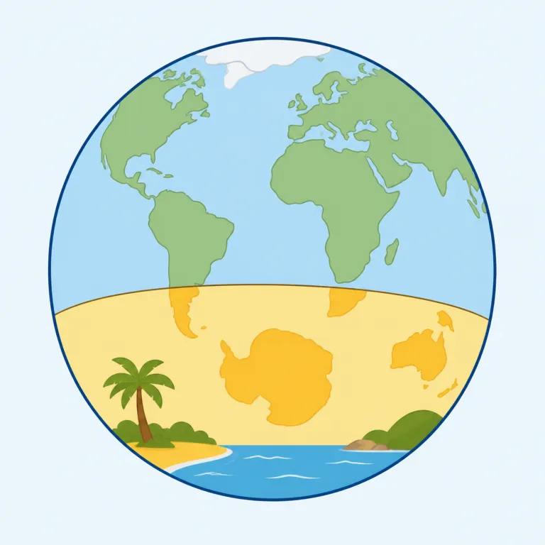 south（南・名詞）の覚え方イラスト — 名詞の south は、地図の下側を指して「ここが南」と名札を付けるイメージです