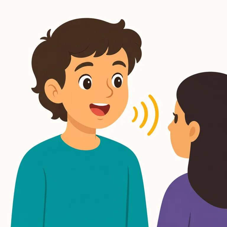 speak（話す・動詞）の覚え方イラスト — speak は「声を使って話す行為」や「言語を話せること」を表す基本動詞として覚えます