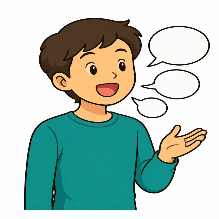 speaking（話す・verb）の覚え方イラスト