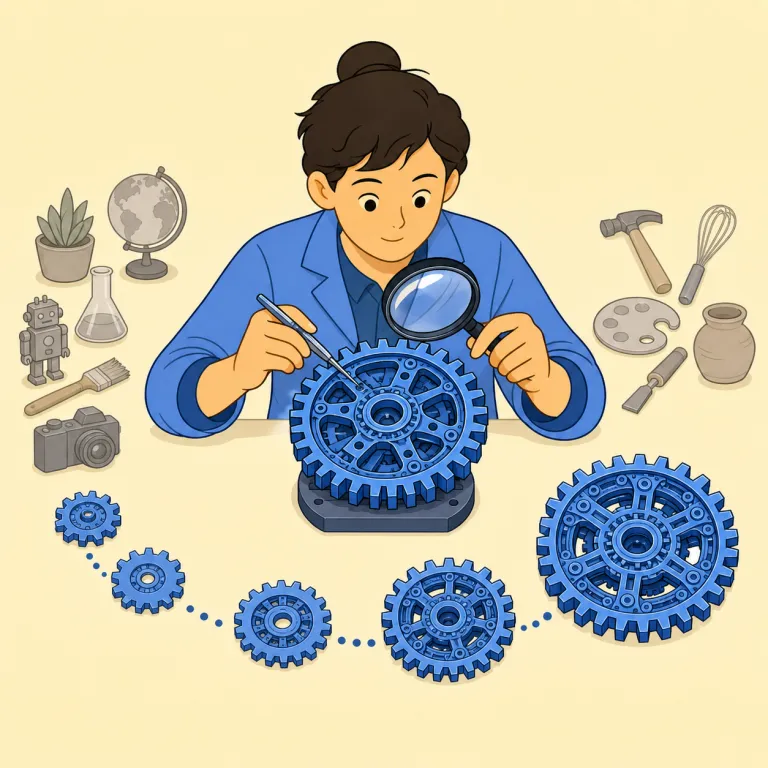 specialise（専門とする・動詞）の覚え方イラスト — special を知っていれば、「特別に力を入れる分野を決める」→「専門とする」とつなげやすい