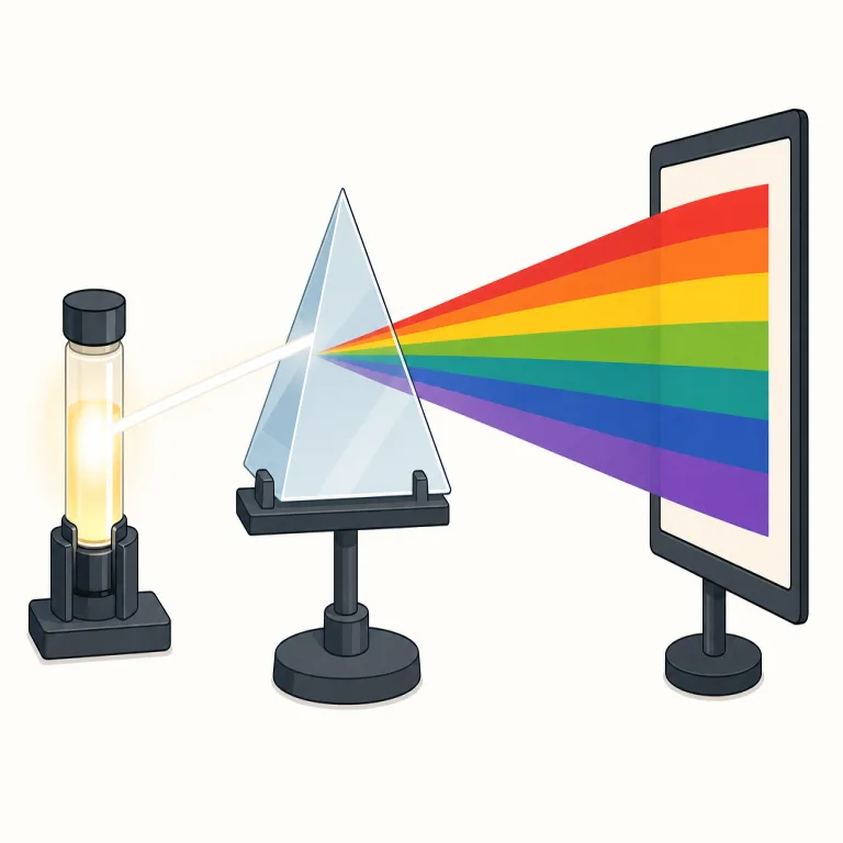 spectroscopy（分光法・名詞）の覚え方イラスト — microscope、telescope、endoscopy などの -scopy は「見て調べる方法」の仲間だと押さえると、spectroscopy もまず「何かを観測して…
