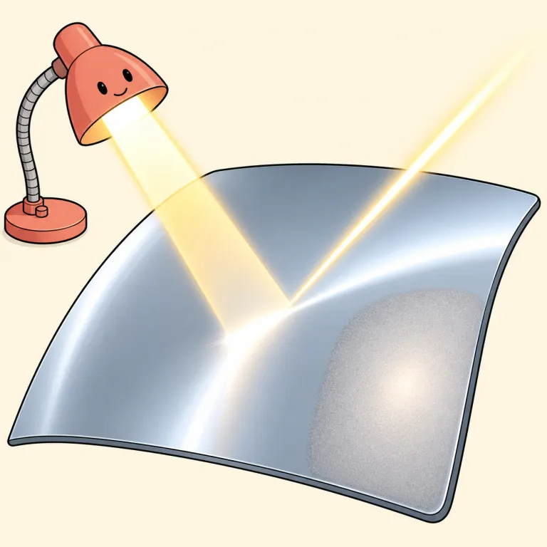 specular（鏡面反射の、鏡のように光を反射する・形容詞）の覚え方イラスト — specular は mirror-like reflection を表す語として覚えると定着しやすいです