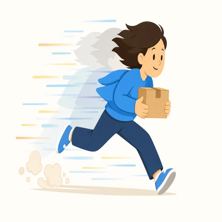 speedily（迅速に・副詞）の覚え方イラスト — speed が分かれば軸はすぐ見える語
