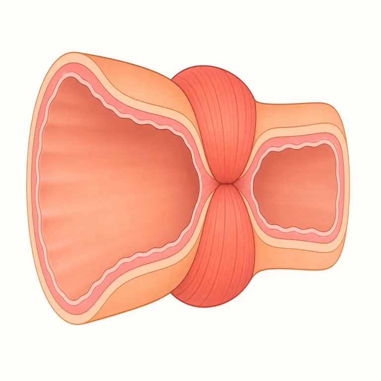 sphincter（括約筋・名詞）の覚え方イラスト — 覚え方は、難しいつづりを丸ごと暗記するより「開口部をしめる輪っかの筋肉」と機能で固定することです