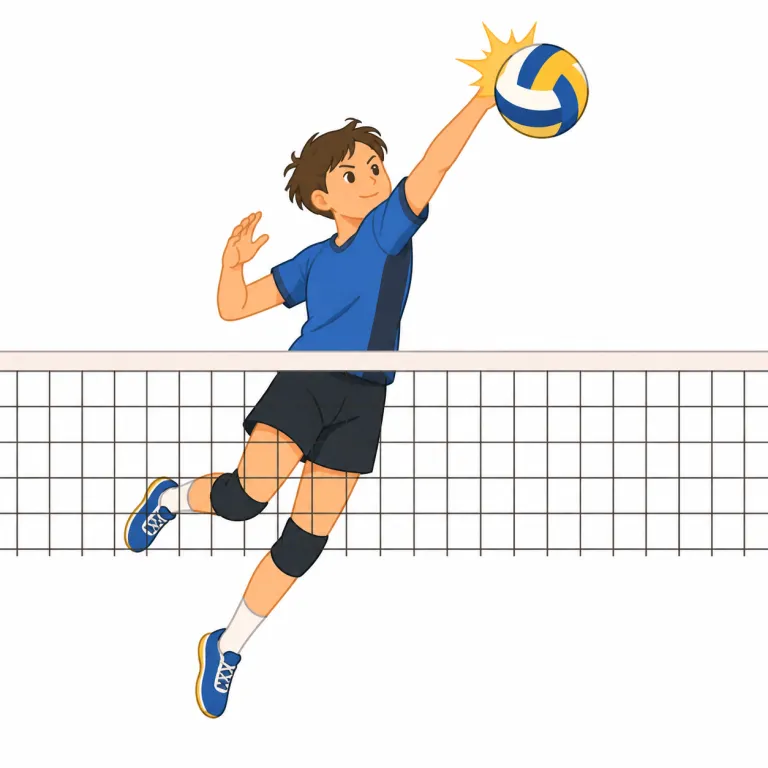 spiker（（バレーボールの）スパイカー・noun）の覚え方イラスト