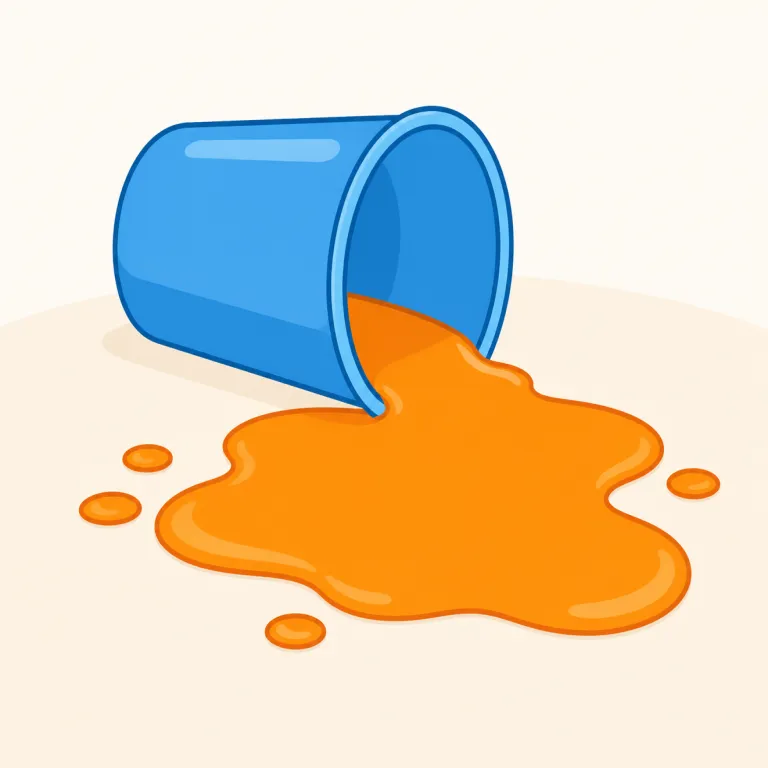 spill（こぼれ、流出・noun）の覚え方イラスト
