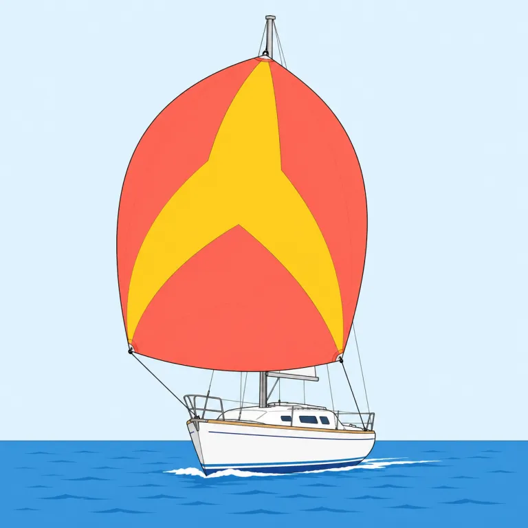 spinnaker（スピンネーカー（ヨットなどの追い風用の帆）・noun）の覚え方イラスト