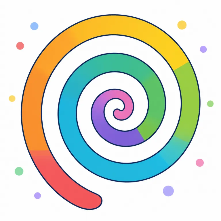 spiral（らせん・名詞）の覚え方イラスト — generate は generator「発電機」と結びつけると、仕組みや活動が動いた結果として何かが外に出てくる感覚で覚えやすい語です