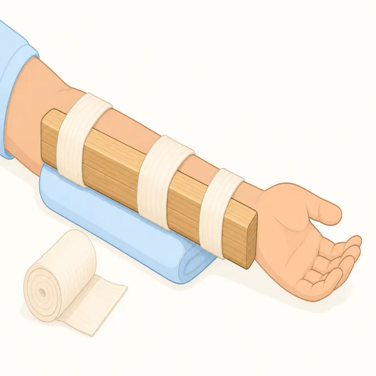 splint（添え木・名詞）の覚え方イラスト — split（割る）やsplinter（木片・破片）を知っていると覚えやすい語です