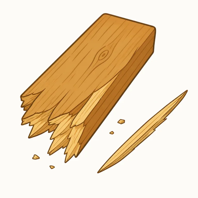 splinter（破片・名詞）の覚え方イラスト — split（割る）を知っていると覚えやすい語