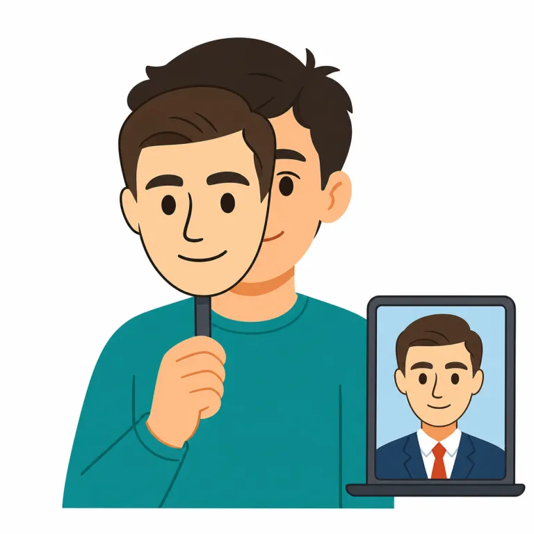 spoof（偽装する・verb）の覚え方イラスト