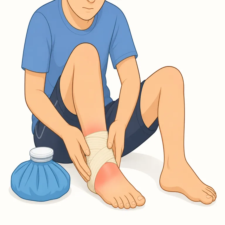 sprain（捻挫・noun）の覚え方イラスト