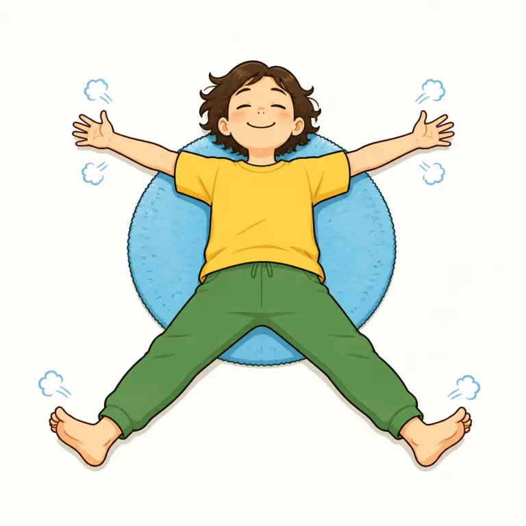 sprawling（手足を投げ出した・adjective）の覚え方イラスト