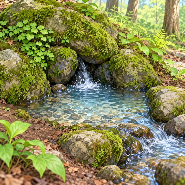 spring（泉・noun）の覚え方イラスト