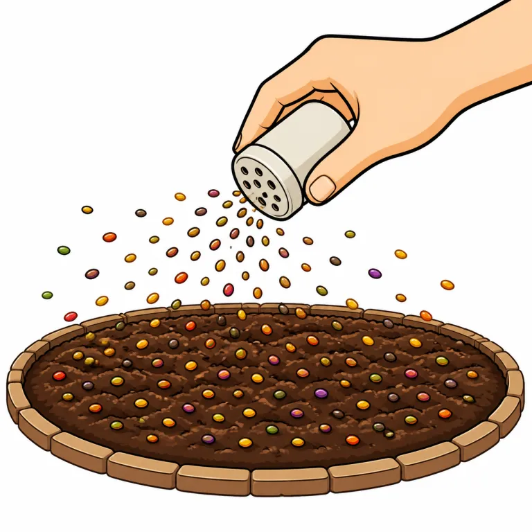 sprinkle（まき散らす・verb）の覚え方イラスト