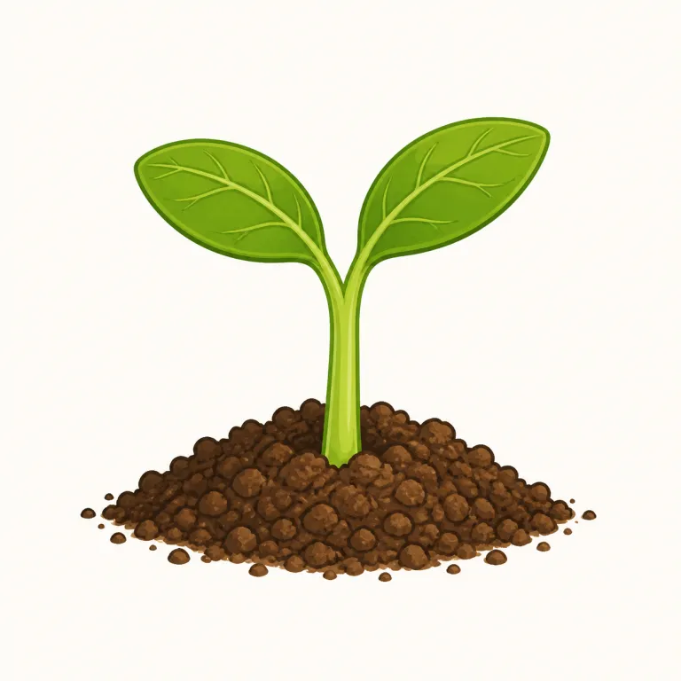 sprout（芽、新芽・名詞）の覚え方イラスト — 名詞の sprout は、完成した plant ではなく、まだ細く柔らかい「始まりの部分」です