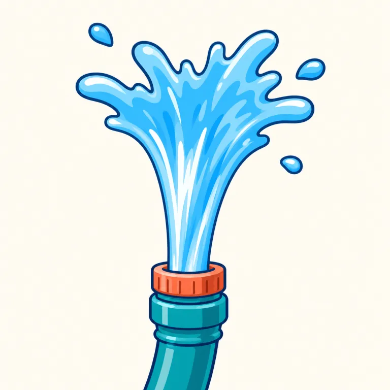 spurt（噴出する・動詞）の覚え方イラスト — 動詞の spurt は、何かが押し出されて一瞬だけ勢いよく飛ぶ映像で覚えるのが有効です