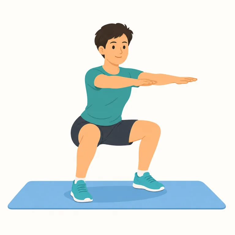 squat（スクワット・noun）の覚え方イラスト