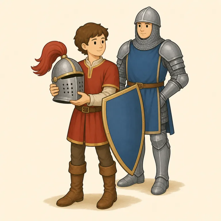 squire（従者・noun）の覚え方イラスト