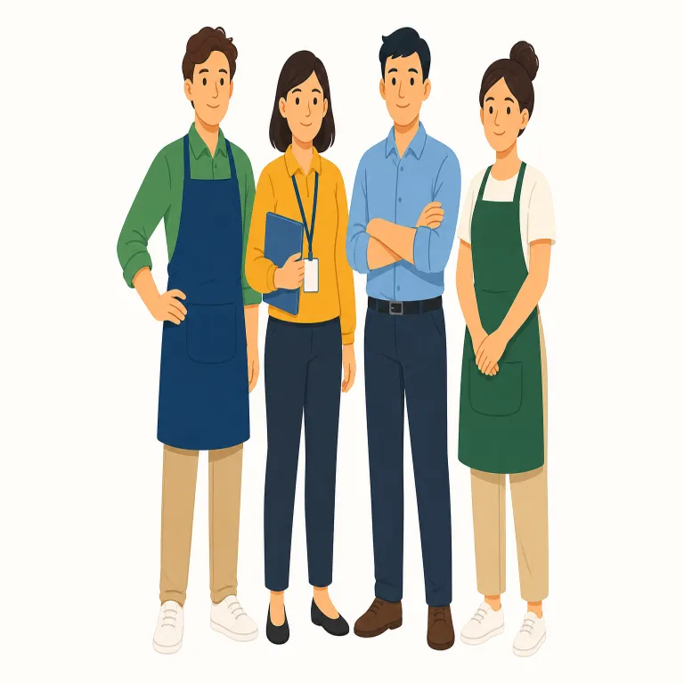 staff（スタッフ・名詞）の覚え方イラスト
