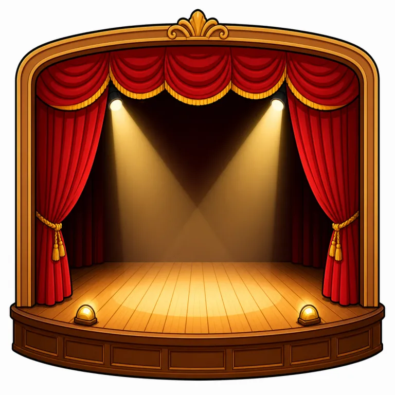 stage（舞台・noun）の覚え方イラスト