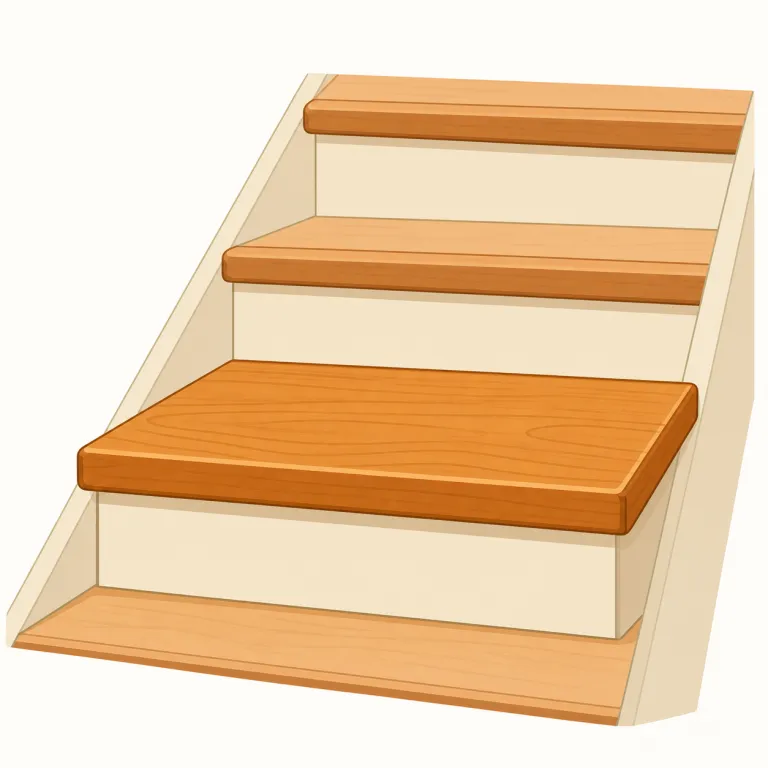 stair（階段の一段・名詞）の覚え方イラスト — まず stairs を「階段」として知っているなら、stair はその集合を1段ずつに切り出した語だと考えると覚えやすいです