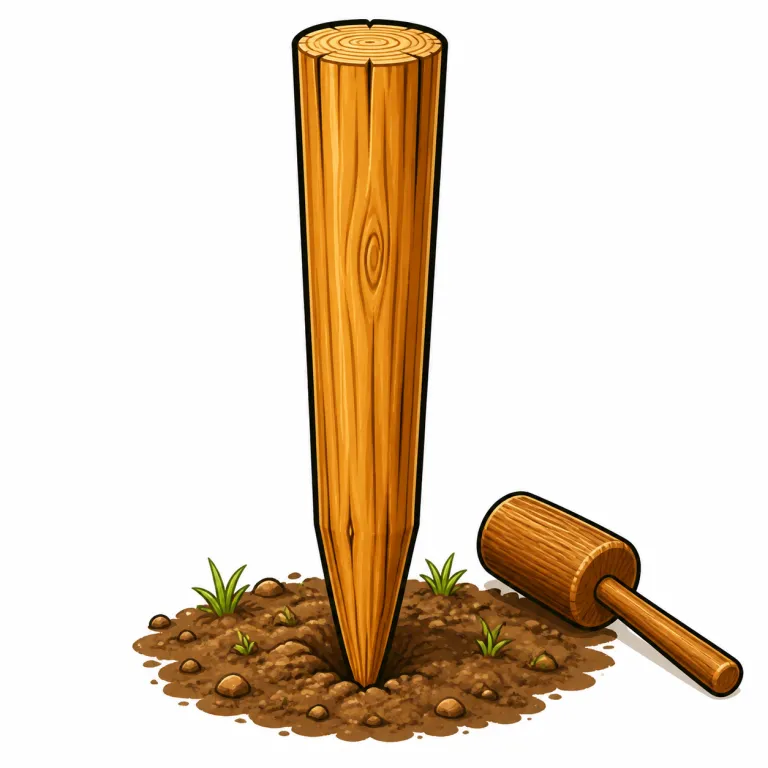 stake（杭・noun）の覚え方イラスト