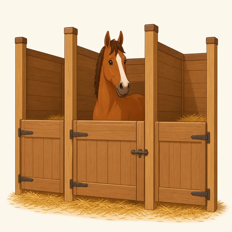 stall（畜舎の仕切り・noun）の覚え方イラスト