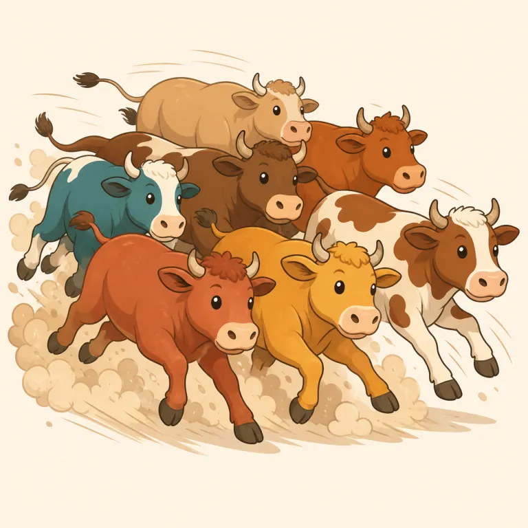 stampede（殺到 / 暴走・名詞）の覚え方イラスト — まず simpler な stamp「足を踏み鳴らす・ドンと踏む」を思い出すと、stampede は“多数が地面を踏み鳴らしながら一気に動く”絵で覚えやすいです