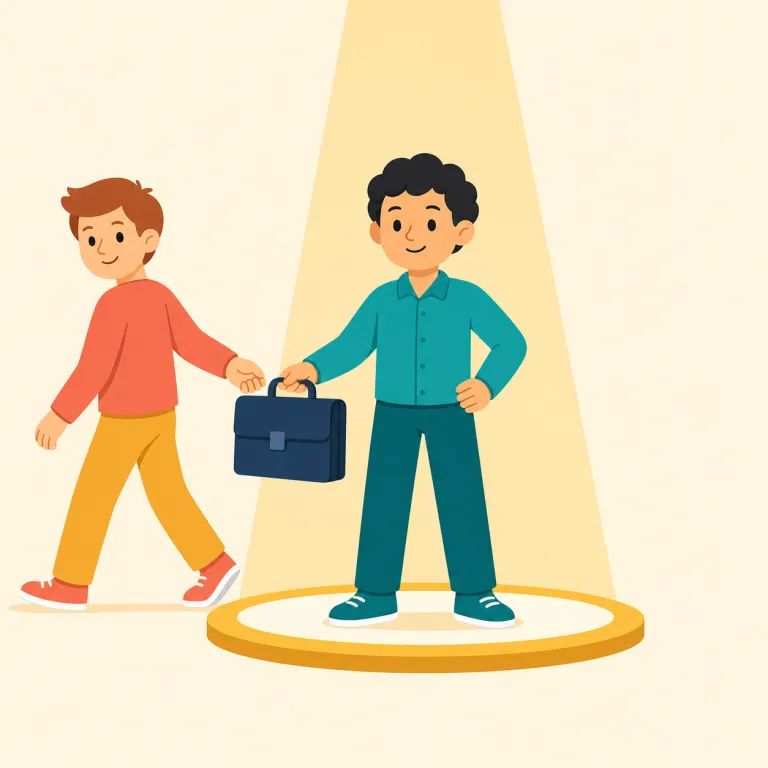 stand-in（代理人・名詞）の覚え方イラスト — stand in を「本人の場所に入って立つ」と捉えると、stand-in「代理人」を思い出しやすくなります