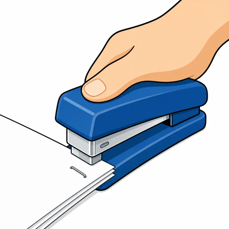 staple（ホチキスで留める・verb）の覚え方イラスト