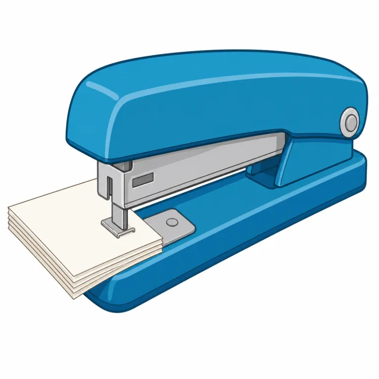 stapler（ホッチキス・名詞）の覚え方イラスト — この項目では stapler を日本語の「ホッチキス」という呼び名で覚えるエントリです