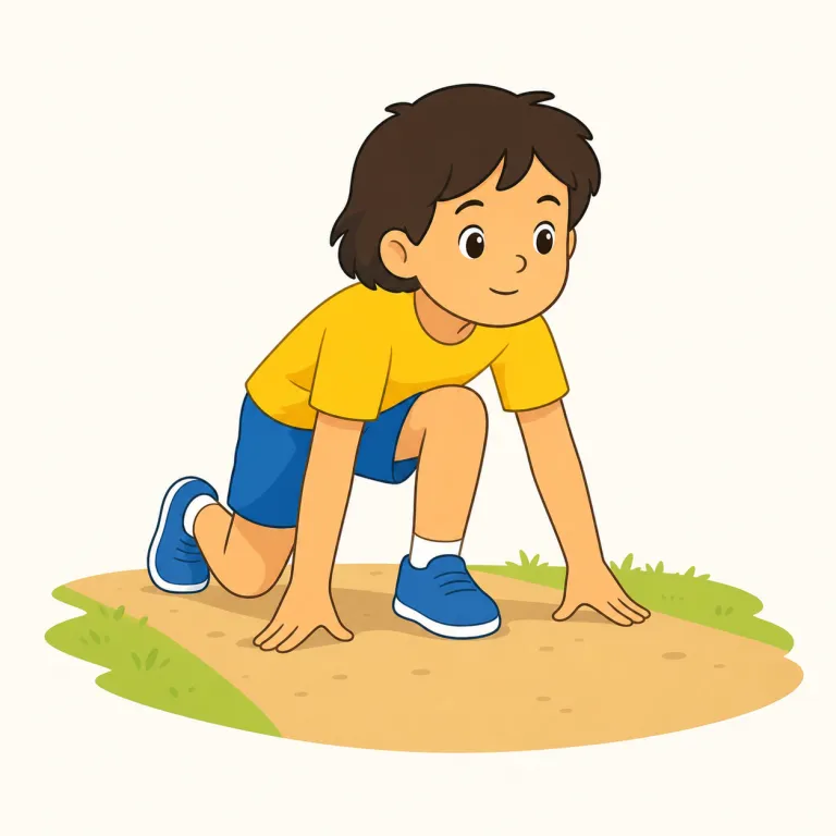 start（開始、始まり・名詞）の覚え方イラスト — 名詞の start は、まず動詞 start「始める」を知っていれば、そのまま『始まりの地点・最初の段階』を指す語だと捉えると覚えやすい