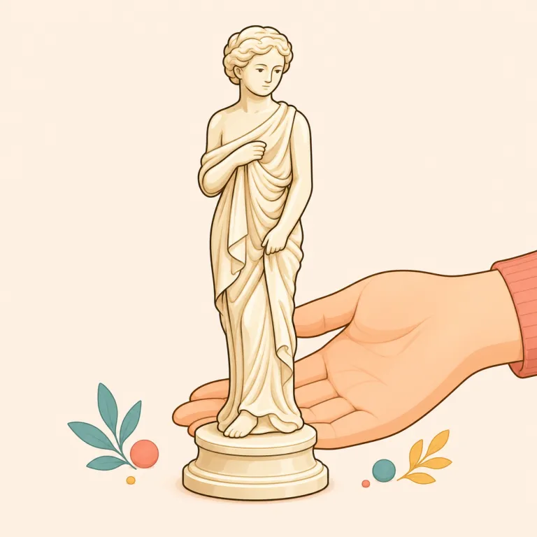 statuette（小像・名詞）の覚え方イラスト — まず statue（像）を確実に思い出すと覚えやすい語です