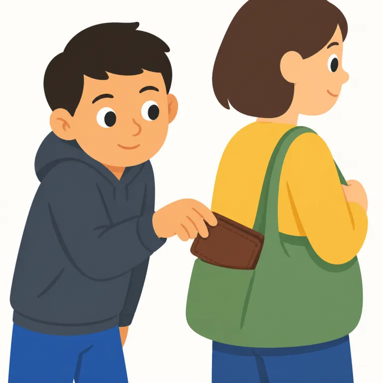 steal（盗む・動詞）の覚え方イラスト — このエントリでは steal を、単なる「こっそり取る」という動作よりも、他人の物・情報・アイデアを許可なく自分のものにする不正行為として覚えます