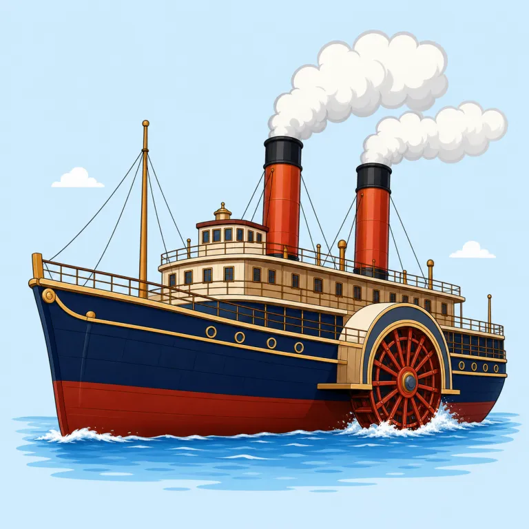steamship（蒸気船・名詞）の覚え方イラスト — steam と ship の直結なので、まず steam=湯気・蒸気、ship=船 を確実に結び付ける