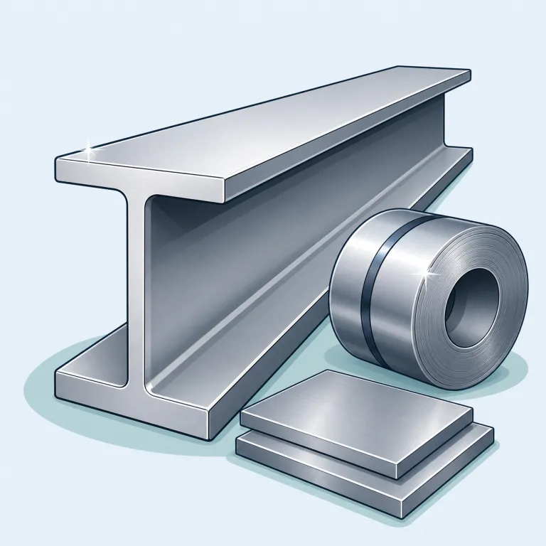 steel（鋼・名詞）の覚え方イラスト — steel は、建物の骨組みや橋、工具、刃物に使われる硬く丈夫な金属「鋼」です