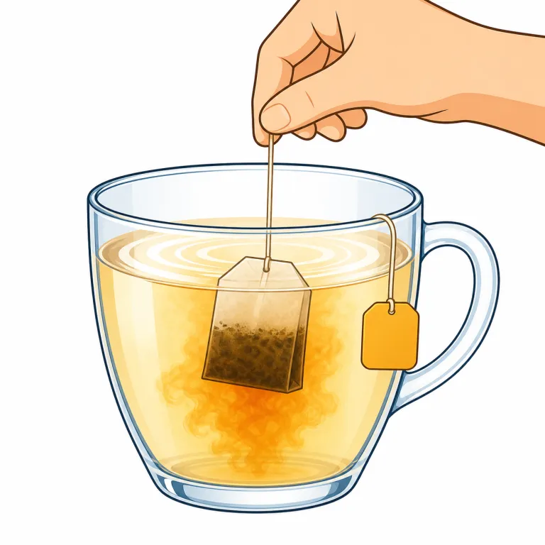 steep（浸す・verb）の覚え方イラスト