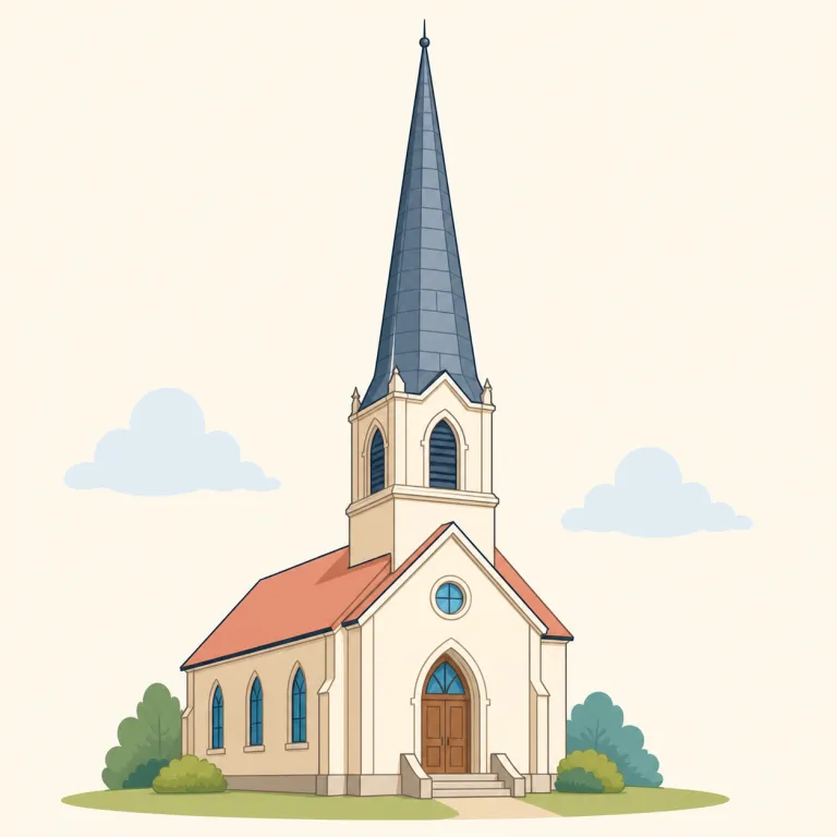 steeple（教会の塔・名詞）の覚え方イラスト
