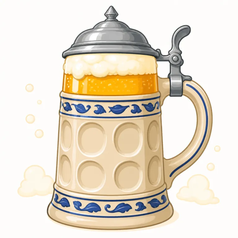 stein（ビールジョッキ・名詞）の覚え方イラスト — まず "beer stein" という固まりで覚えると定着しやすいです