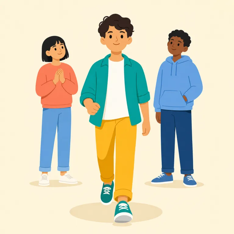 step up（強化する・句動詞）の覚え方イラスト — step は「一歩進む」、up は「上げる」