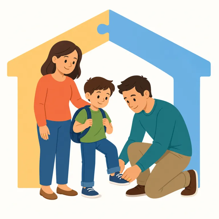 stepfather（継父・名詞）の覚え方イラスト — stepfather は father に step- が付いた形で、母親の再婚相手である父親を指します