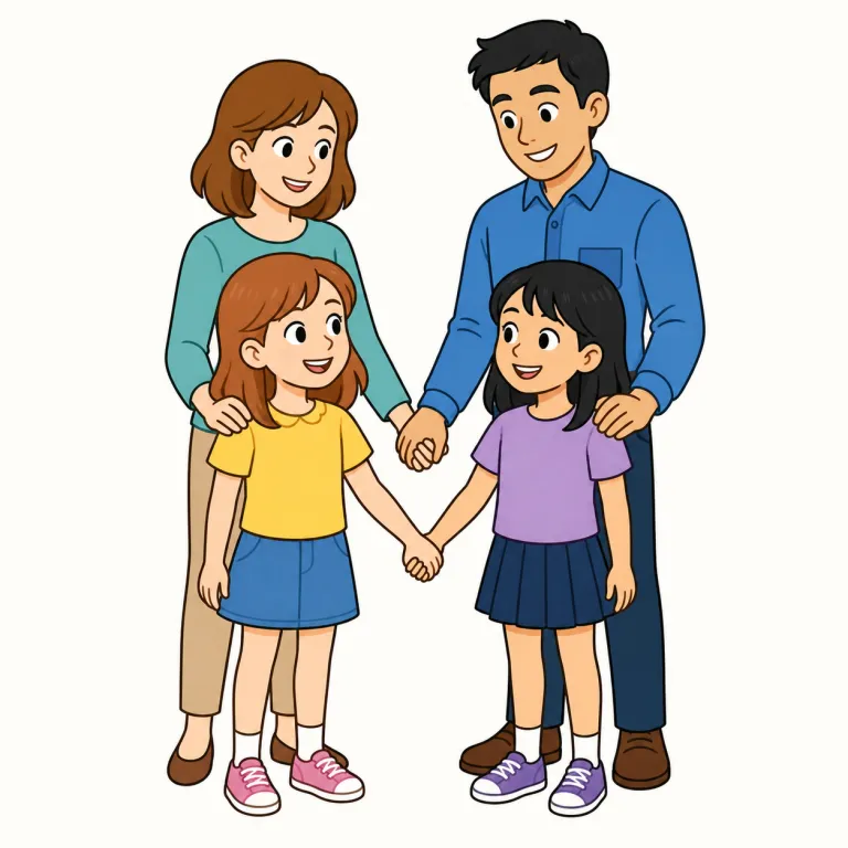 stepsister（義理の姉妹・noun）の覚え方イラスト