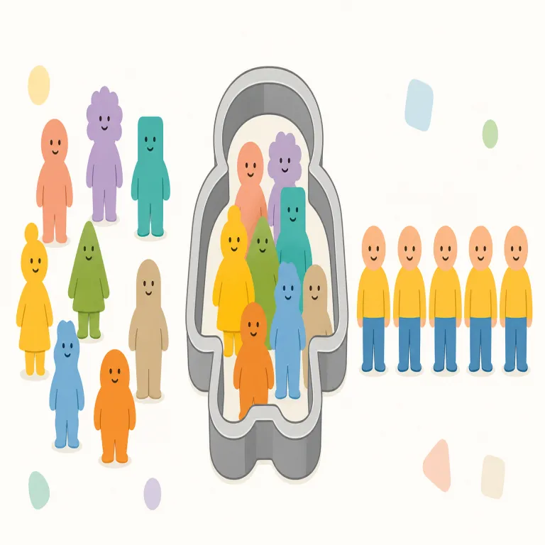 stereotypically（ステレオタイプ的に・副詞）の覚え方イラスト — stereotype を知っていれば、その副詞版だと押さえるのが最短です