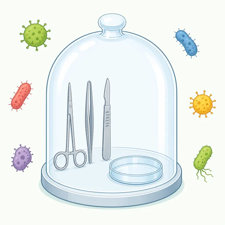 sterility（無菌性・noun）の覚え方イラスト